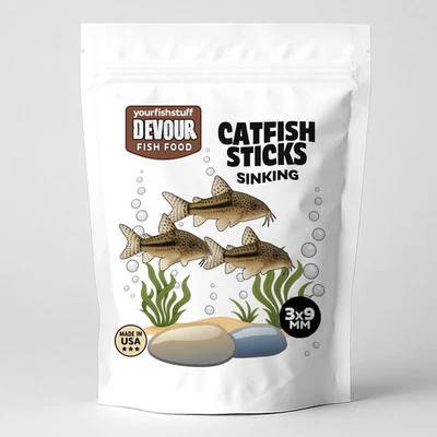 Catfish Sinking Sticks - 3mm x 9mm - Bulk Aquarium Fish Food YFS Devour Supreme - Image 1 of 4