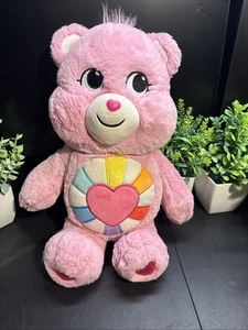 2021 Care Bears Hopeful Heart rosa Bär plüschig Basic Fun 14 Zoll sehr gepflegt sehr guter Zustand - Bild 1 von 5