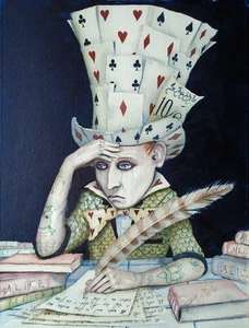 Alice in Wonderland the Sad Hatter Signed Print By Dominic Murphy - Picture 1 of 1