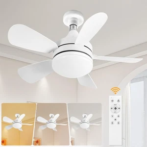 Socket Ceiling Fan with Lights and Remote, Dimmable and Timed, 3 Adjustable C... - Picture 1 of 7