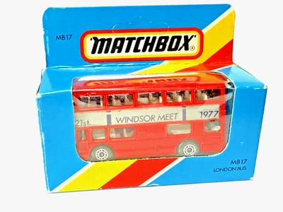 Matchbox MB17 London Bus Vermelho '21st Windsor Meet 1977' Perfeito na Caixa de Colecionadores - Imagem 1 de 4