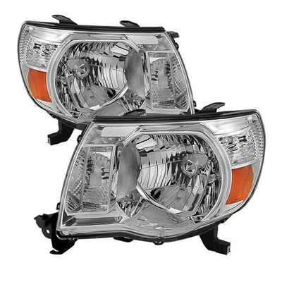 For Toyota Tacoma 05-11 Spyder Driver & Passenger Side Chrome Euro Headlights Foto 1 de 4