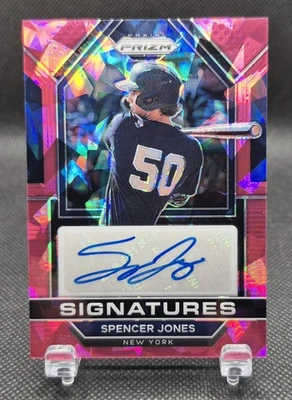 Spencer Jones 2023 Prizm Pink Ice Auto #SIG-SJ New York Yankees  - Image 1 of 3