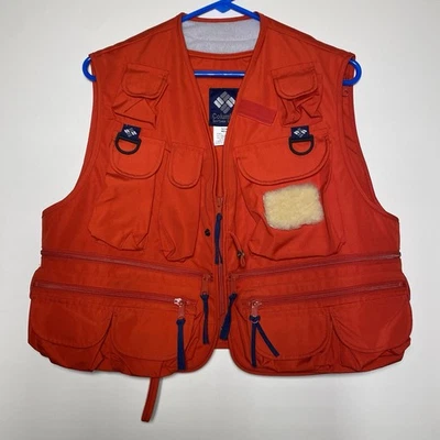 Chaleco de Pesca Columbia Sportswear De Colección Rojo M Hecho en Corea FM1040 Mediano Foto 1 de 4