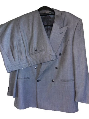 Michele D’ambra 2 Piece Double Breasted Suit 44R Pant 38 $2095 Canali Quality - Imagem 1 de 4