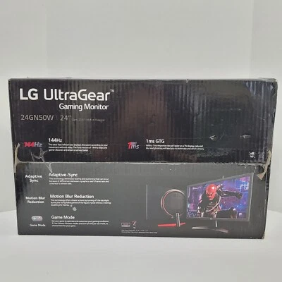 LG UltraGear Gaming Monitor 24" 24GN50W 144Hz 1080p For Parts Or Repair! - Image 1 of 4