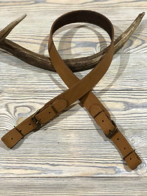 Real Leather Hunting Shotgun Rifle Sling Strap - Suede Padded - Image 1 of 4