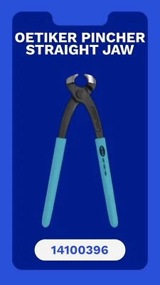 Pinza de mandíbula recta Oetiker 14100396, abrazaderas de pellizco de polietileno de riego de 8-7/8 pulgadas Foto 1 de 4