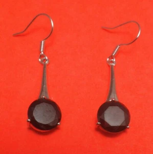 Pretty Silver Tone Teardrop & Black Crystal Dangle Hook Earrings: UK seller - Picture 1 of 7