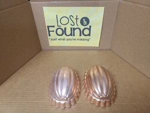 Lot (2) MELON SHAPED METAL JELL-O MOLD, 2 1/2 CUPS, COPPER COLOR - Picture 1 of 4