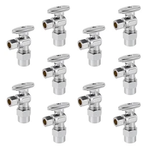 EFIELD 10PCS 1/2" CPVC X 3/8" OD 1/4TURN COMPRESSION ANGLE STOP VALVE - Picture 1 of 4