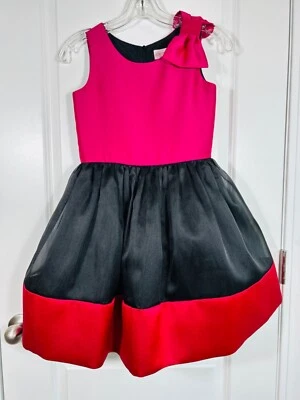 Vestido Zoe LTD Niñas Fiesta Ocasión Formal Sin Mangas 12 Rosa Negro Rojo Forrado Usado en Excelente Condición Foto 1 de 4