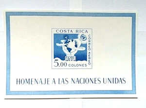 SELLOS TEMA ASTRO COSTA RICA 1961 CORREO AÉREO HB 5 Homenaje ONU - Imagen 1 de 1