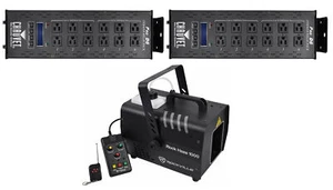 (2) Chauvet PRO-D6 6 Ch 20A DMX-512 Dimmer Switch Packs 115V/230V+Haze Machine - Picture 1 of 11