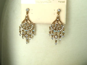 NEW KIRKS FOLLY CRYSTAL CHANDELIER POST EARRINGS - Picture 1 of 1