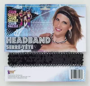 70's-80's Disco Sequin Headband Assorted Color Sparkling Stretch Dance Club Acc - Picture 1 of 6