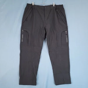 Pantalones de nailon cargo forrados de lana para hombre rectos tiro alto negros talla 3XL - Imagen 1 de 13