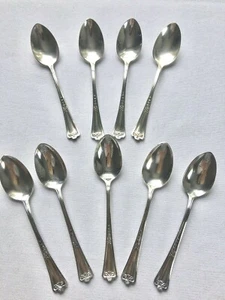 9 seltene CHATHAM Silber Teller Demitasse Löffel 1923 von Rogers RC Co  - Bild 1 von 4