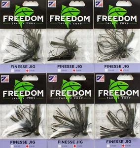 (LOT OF 6) FREEDOM TACKLE FINESSE JIG 7/16OZ GREEN PUMPKIN CANDY #76209 CN2232 - Picture 1 of 3