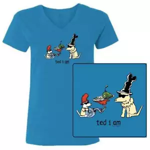Teddy the Dog T Shirt Ted I Am Ladies V Neck Tee Dr Seuss Parody Limited Edition - Picture 1 of 5