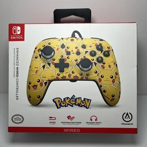 PowerA Official Nintendo Switch Enhanced Wired Controller [ Pikachu Moods ] - Foto 1 di 10