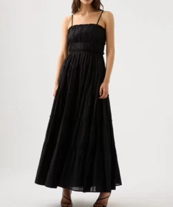 Aje Luna Tiered Maxi Dress in Black Size 6 - Picture 1 of 2