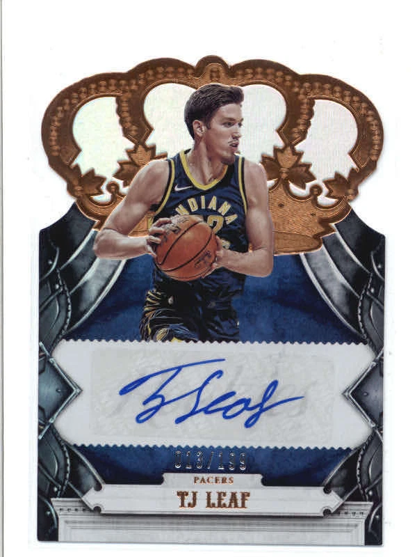 TJ LEAF 2017/18 CROWN ROYALE DIE-CUT ROOKIE AUTOGRAPH AUTO #013/199 AH6573 - Image 1 of 1