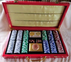 Ace Of Hearts Premium 8 Stripe Poker Set - Picture 1 of 11