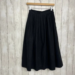 Vintage Gypsy schwarz Plissee Seitenreißverschluss unterhalb Knie Basic fließend Goth Witchy Rock - Bild 1 von 10