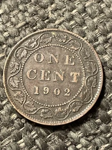 1902 CANADA ONE 1 CENT GEORGE V LARGE PENNY COIN - Picture 1 of 2