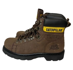 CAT Alaska Industrial Boots Chocolate Brown Men’s Leather - Picture 1 of 12