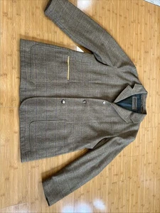 Luciano Barbera karierter Woll Sport Mantel braun Gr. 48 (58 IT) - Bild 1 von 18