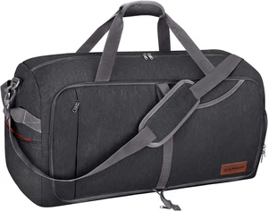 65L Reisetasche, faltbare Weekender Tasche mit Schuhfach Panther Black - Bild 1 von 12