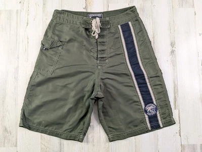 Vintage 90s Y2K Abercrombie Fitch Board Shorts Mens Green Blue Cargo Nylon - Image 1 of 4