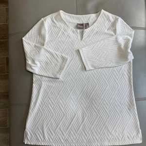 Top/túnica para mujer Chico 2/L blanca manga 3/4, cuello en V forrada - Imagen 1 de 6