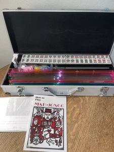 Mah-Jongg - Mahjong Brettspiel EUC Silber Aluminium Koffer Box mit Tragegurt - Bild 1 von 10