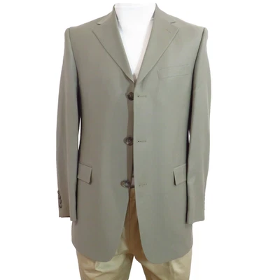 Blazer Kenneth Cole Reaction Lana Worsted Para Hombres 40-Abrigo Gris Regular 3 Botones NUEVO Foto 1 de 4