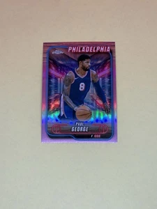 2024-25 Topps cromo - Paul George #135 refractor rosa - Imagen 1 de 2
