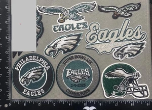 LOT OF 7 PHILADELPHIA EAGLES IRON ON EMBROIDERED PATCH - Picture 1 of 1