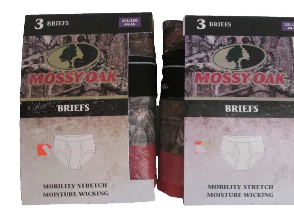 Mossy Oak Hombre 2-3 pk. Calzoncillos 2X L 44"-46" Nuevo Camuflaje Rojo Negro 6 piezas. Foto 1 de 3