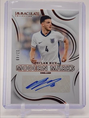 DECLAN RICE 2024 IMMACULATE MODERN MARKS AUTOGRAPH SOCCER AUTO /49 Q2723 - Image 1 of 2