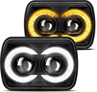 Faros LED DRL Turn 2 piezas 7x6" más nuevos para camioneta Chevrolet G10 G20 G30 1981-1995 Foto 1 de 4