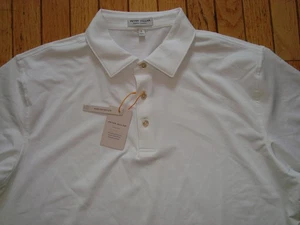 PETER MILLAR SUMMER COMFORT MEN'S WHITE GOLF POLO SHIRT SIZE LARGE BNWT@$95.00 - Bild 1 von 11