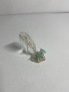 Robert Stanley, Glass Christmas ornament, high heel shoe with Blue bow . - Picture 1 of 2
