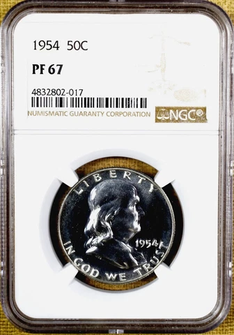 1954 NGC PF67 Franklin Half Dollar Cover