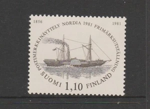 FINLAND - 1981 NORDIA 1981 Stamp Exhibition in Helsinki MNH - Paddle Steamer  - Bild 1 von 1