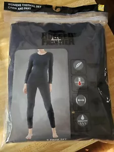 Rugged Frontier Women's Thermal Set Crew and Pant Size Medium Black New - Picture 1 of 6