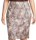 Lord &amp; Taylor Pencil Cut Skirt Size 18W Black Brown Leopard Animal Print NWT $94