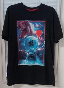 Universal Studios Jurassic, Jaws, ET, Back To The Future T-shirt Mens LARGE - Picture 1 of 4