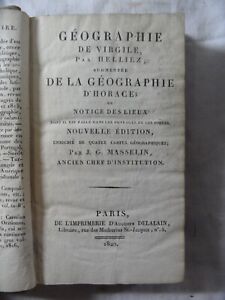 Géographie de VIRGILE par HELLIEZ - relié - 4 cartes - PARIS 1820 - 7286p